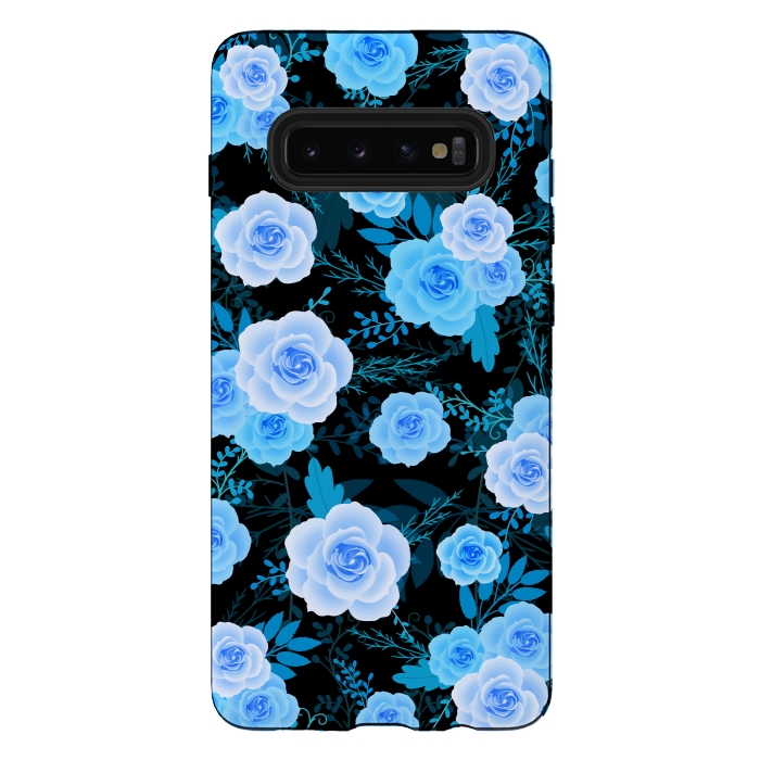 Galaxy S10 plus StrongFit Blue purple roses by Jms