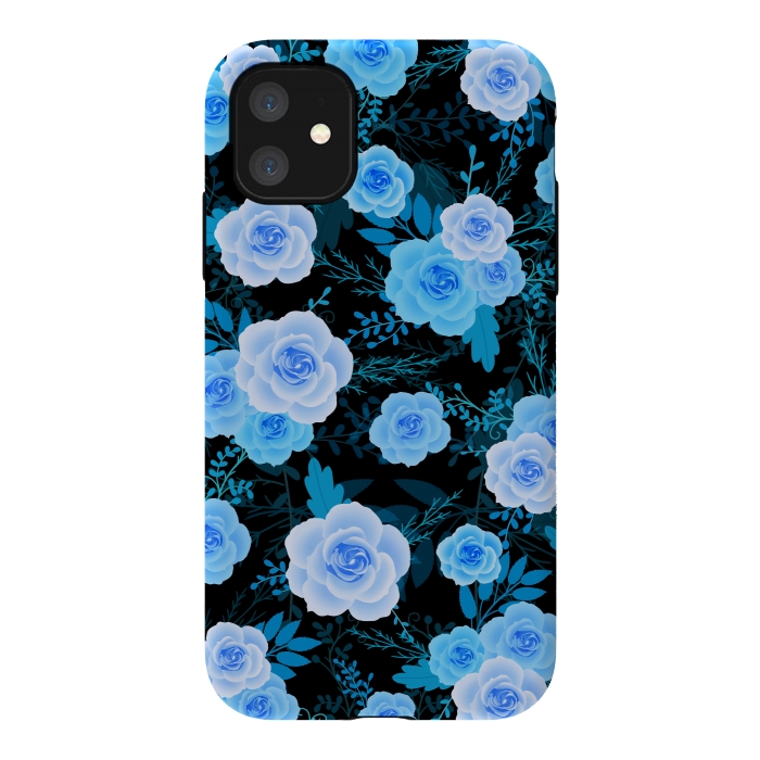 iPhone 11 StrongFit Blue purple roses by Jms