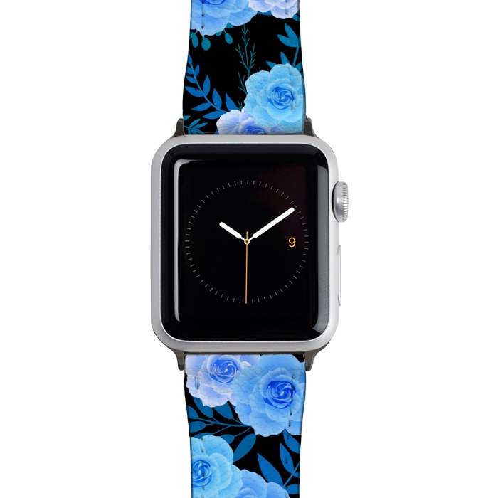 Watch 38mm / 40mm Strap PU leather Blue purple roses by Jms