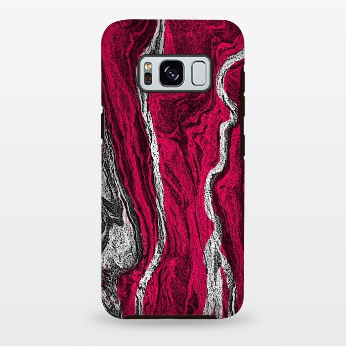 Galaxy S8 plus StrongFit Pink and white marble textured design by Josie