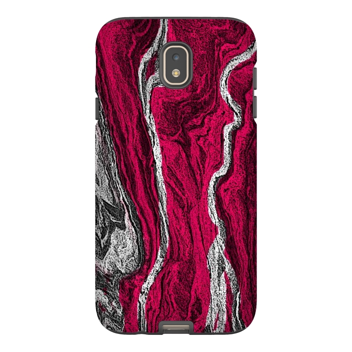 Galaxy J7 StrongFit Pink and white marble textured design by Josie