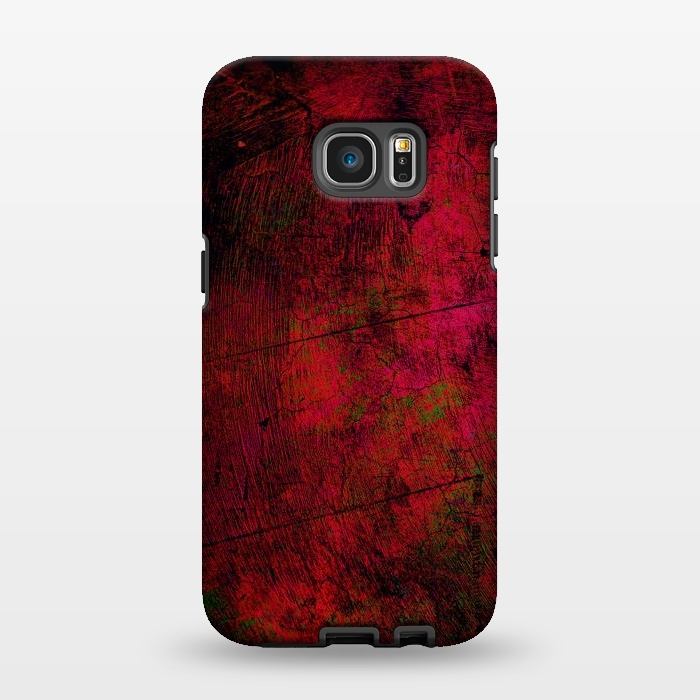 Galaxy S7 EDGE StrongFit Red abstract grunge textured design by Josie