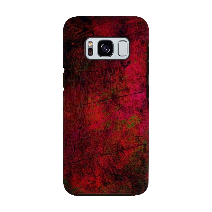 Galaxy S8 StrongFit Red abstract grunge textured design by Josie