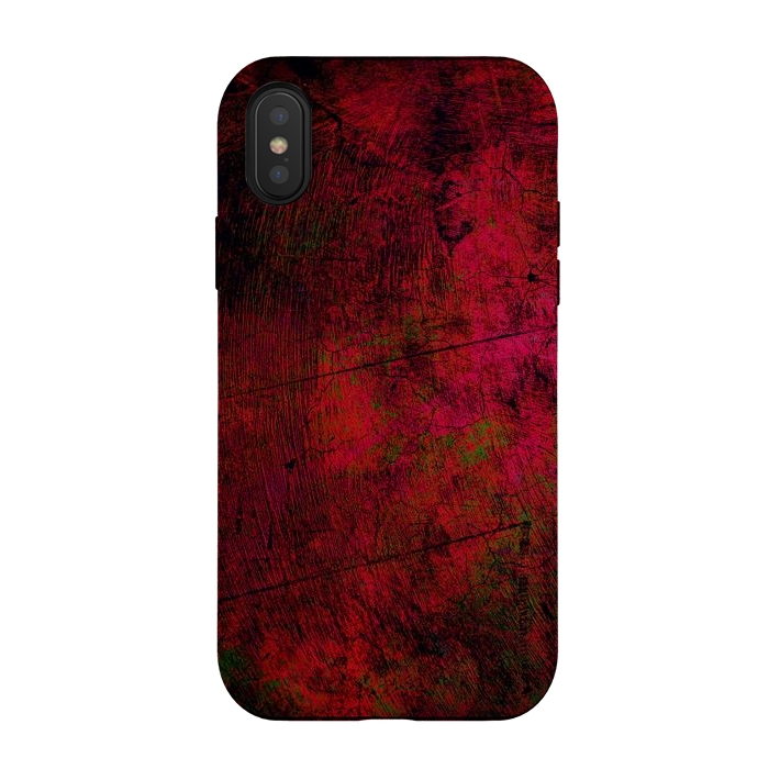 iPhone Xs / X StrongFit Red abstract grunge textured design by Josie