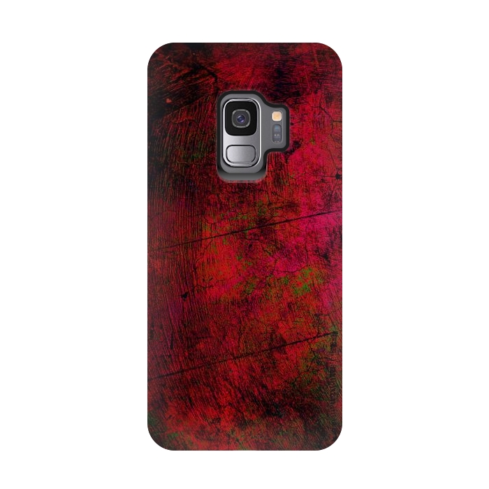 Galaxy S9 StrongFit Red abstract grunge textured design by Josie