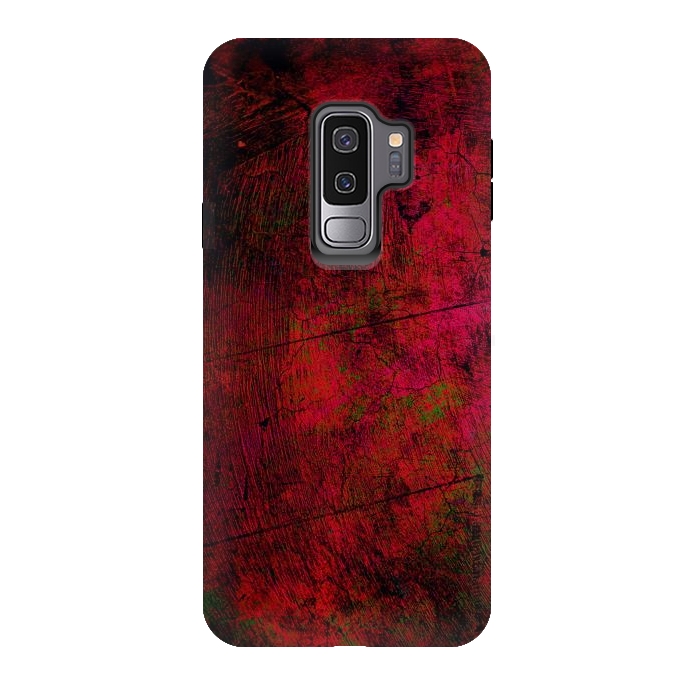Galaxy S9 plus StrongFit Red abstract grunge textured design by Josie