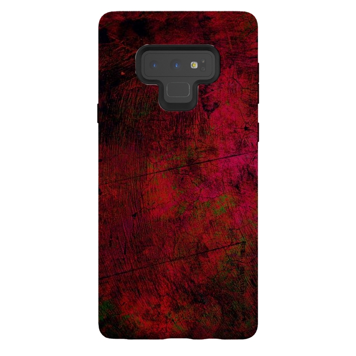 Galaxy Note 9 StrongFit Red abstract grunge textured design by Josie