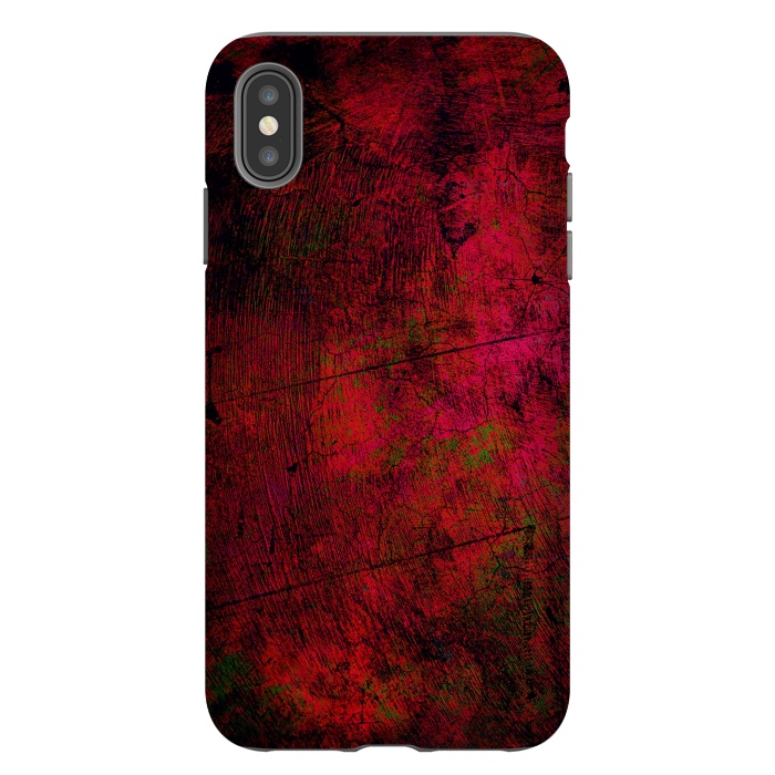 iPhone Xs Max StrongFit Red abstract grunge textured design by Josie