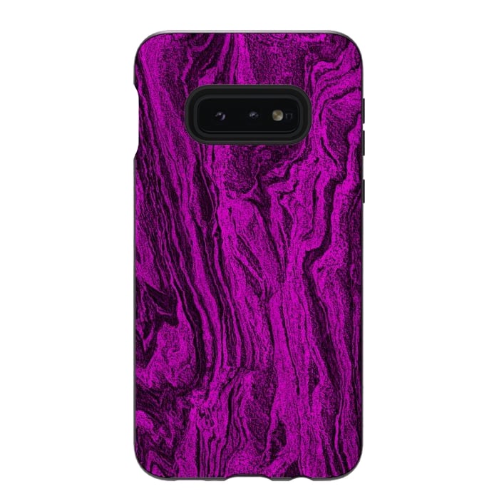Galaxy S10e StrongFit Purple designer marble textured design by Josie