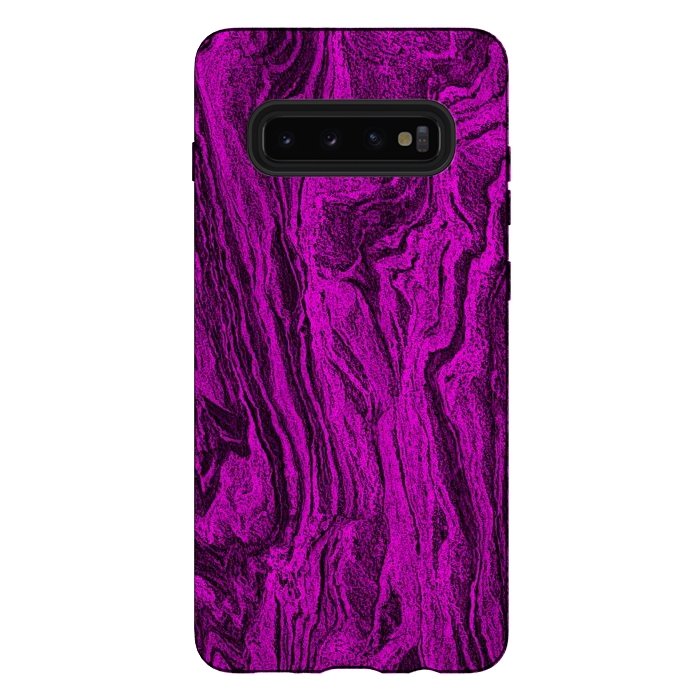Galaxy S10 plus StrongFit Purple designer marble textured design by Josie