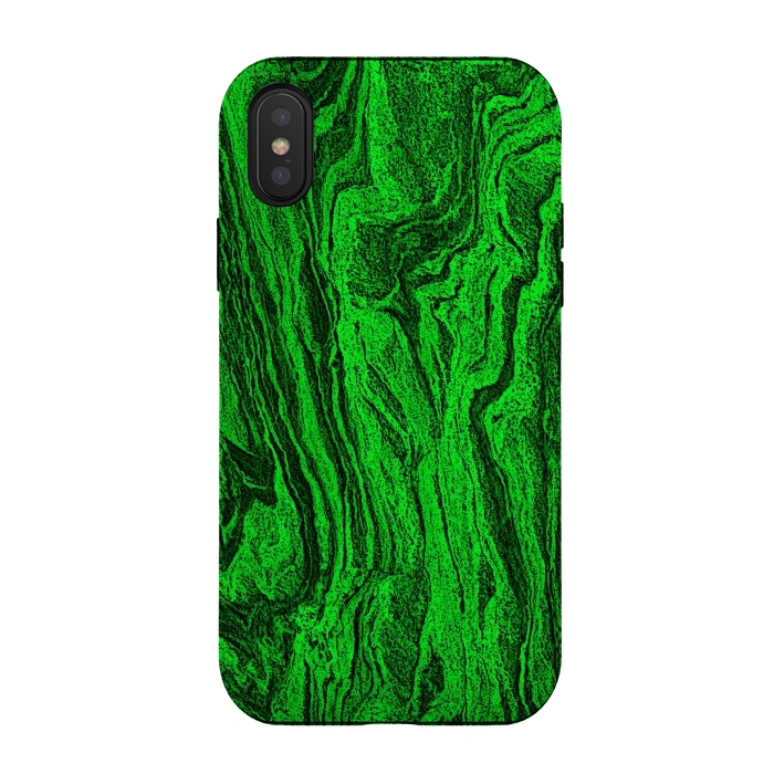 iPhone Xs / X StrongFit Green marble textured design by Josie