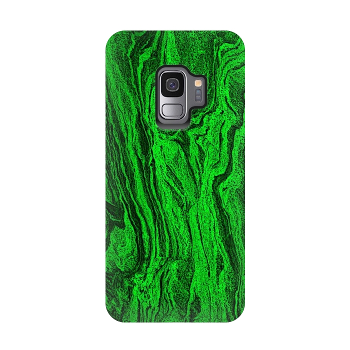 Galaxy S9 StrongFit Green marble textured design by Josie