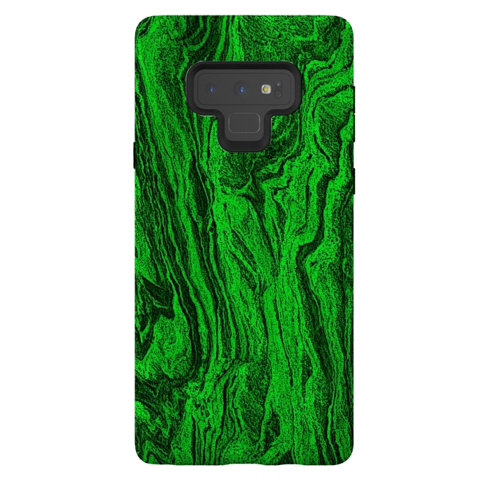 Galaxy Note 9 StrongFit Green marble textured design by Josie