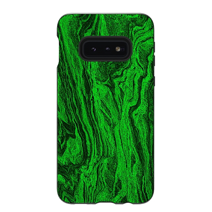 Galaxy S10e StrongFit Green marble textured design by Josie