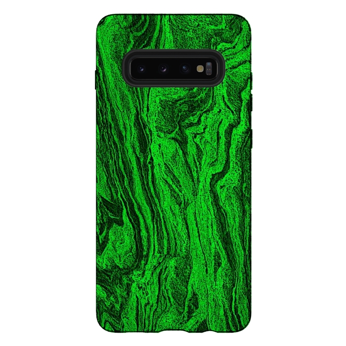 Galaxy S10 plus StrongFit Green marble textured design by Josie