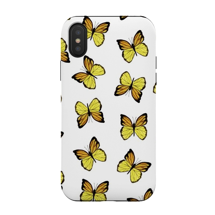 iPhone Xs / X StrongFit Yellow butterflies by Julia Badeeva