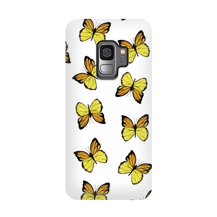 Galaxy S9 StrongFit Yellow butterflies by Julia Badeeva