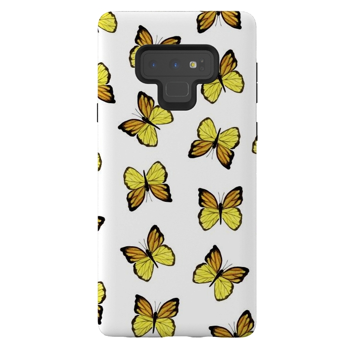 Galaxy Note 9 StrongFit Yellow butterflies by Julia Badeeva