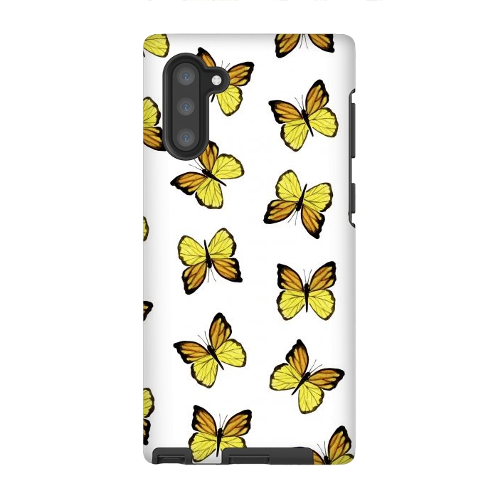 Galaxy Note 10 StrongFit Yellow butterflies by Julia Badeeva