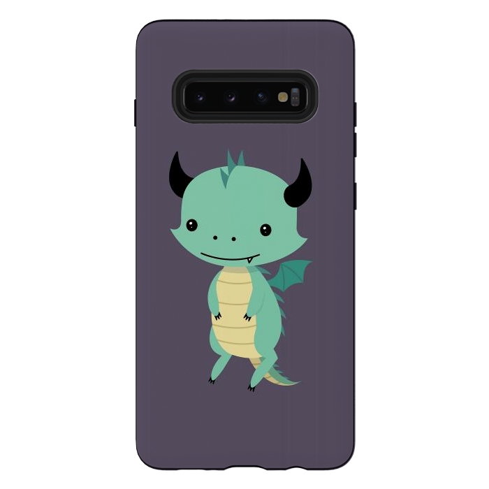 Galaxy S10 plus StrongFit Cute dragon by Laura Nagel