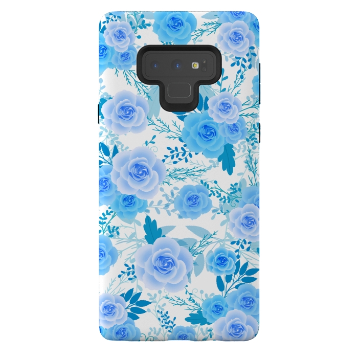 Galaxy Note 9 StrongFit Blue roses by Jms