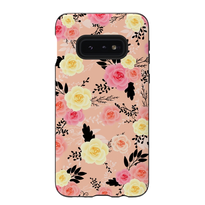 Galaxy S10e StrongFit Roses pattern by Jms