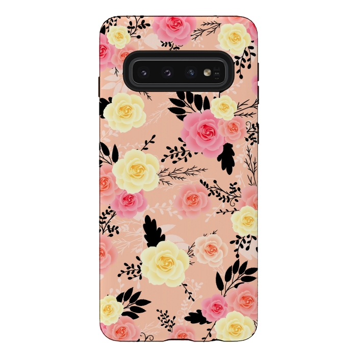 Galaxy S10 StrongFit Roses pattern by Jms