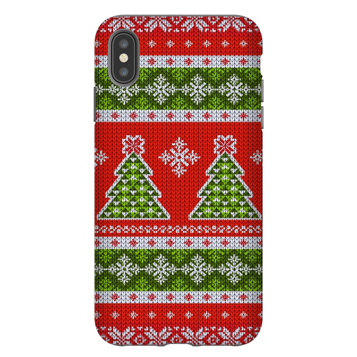iPhone Xs Max StrongFit Ugly christmas sweater pattern  by Winston
