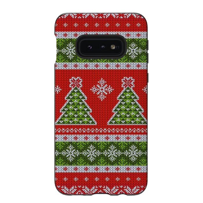 Galaxy S10e StrongFit Ugly christmas sweater pattern  by Winston