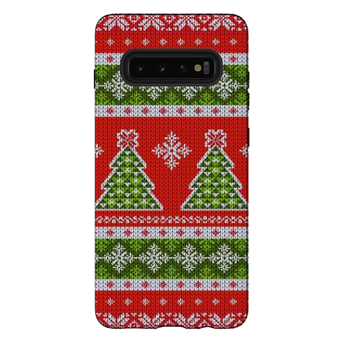 Galaxy S10 plus StrongFit Ugly christmas sweater pattern  by Winston