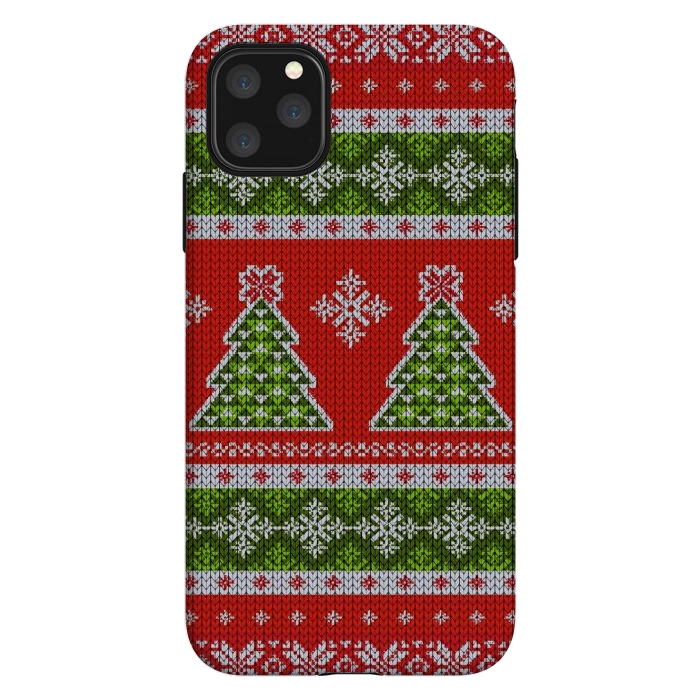 iPhone 11 Pro Max StrongFit Ugly christmas sweater pattern  by Winston