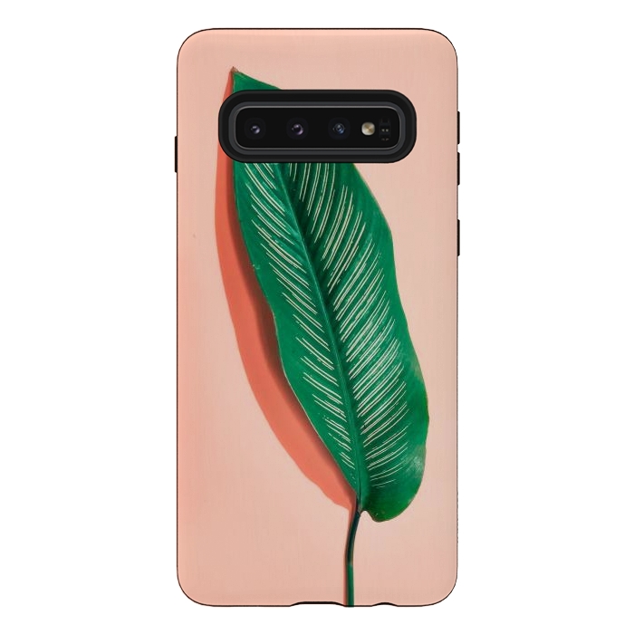 Galaxy S10 StrongFit Green leaf  by Winston
