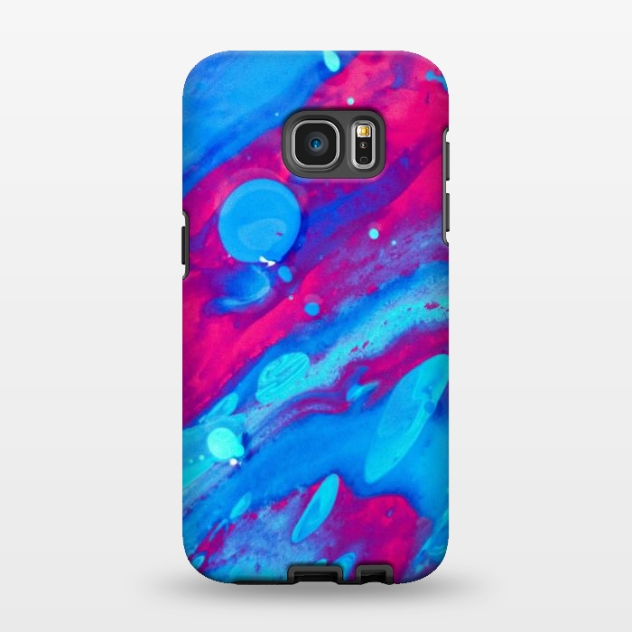 Galaxy S7 EDGE StrongFit Pink and blue abstract painting  by Winston