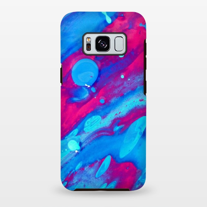 Galaxy S8 plus StrongFit Pink and blue abstract painting  by Winston
