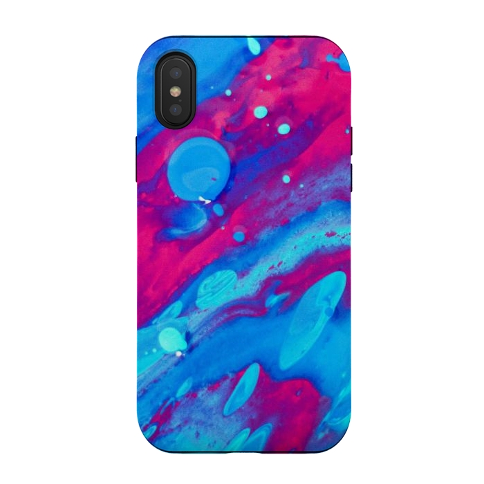 iPhone Xs / X StrongFit Pink and blue abstract painting  by Winston