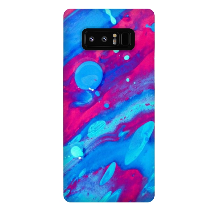 Galaxy Note 8 StrongFit Pink and blue abstract painting  by Winston