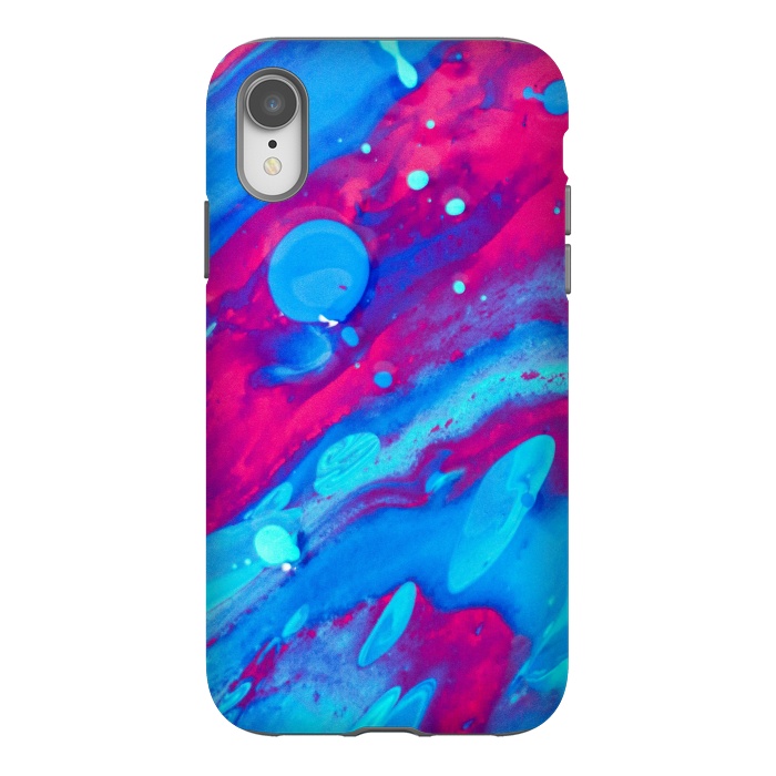 iPhone Xr StrongFit Pink and blue abstract painting  by Winston