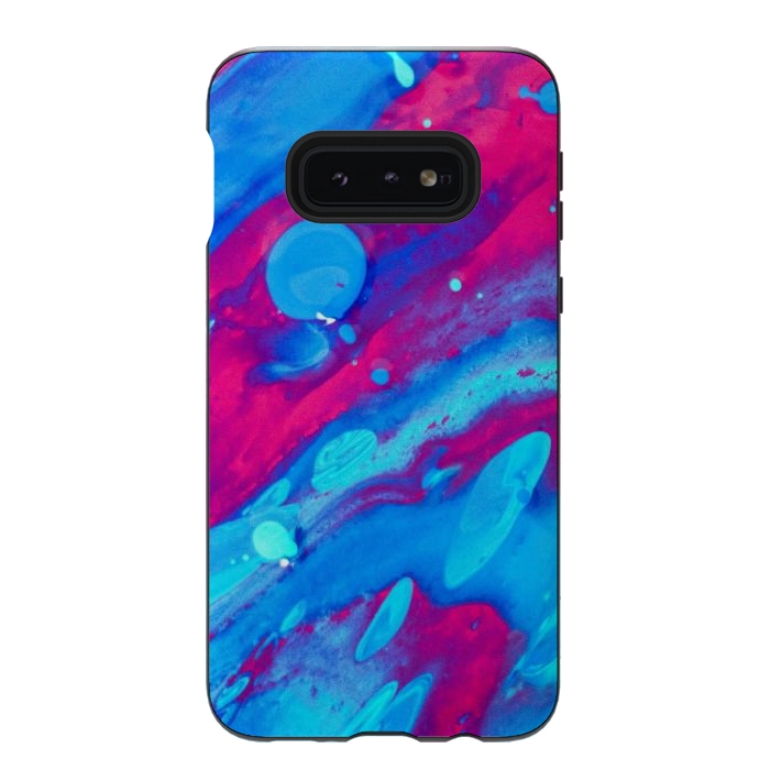 Galaxy S10e StrongFit Pink and blue abstract painting  by Winston