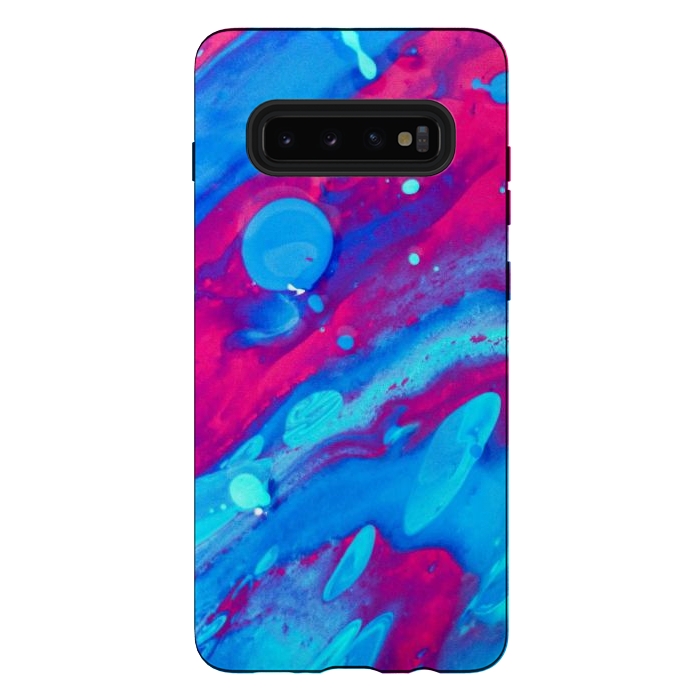 Galaxy S10 plus StrongFit Pink and blue abstract painting  by Winston