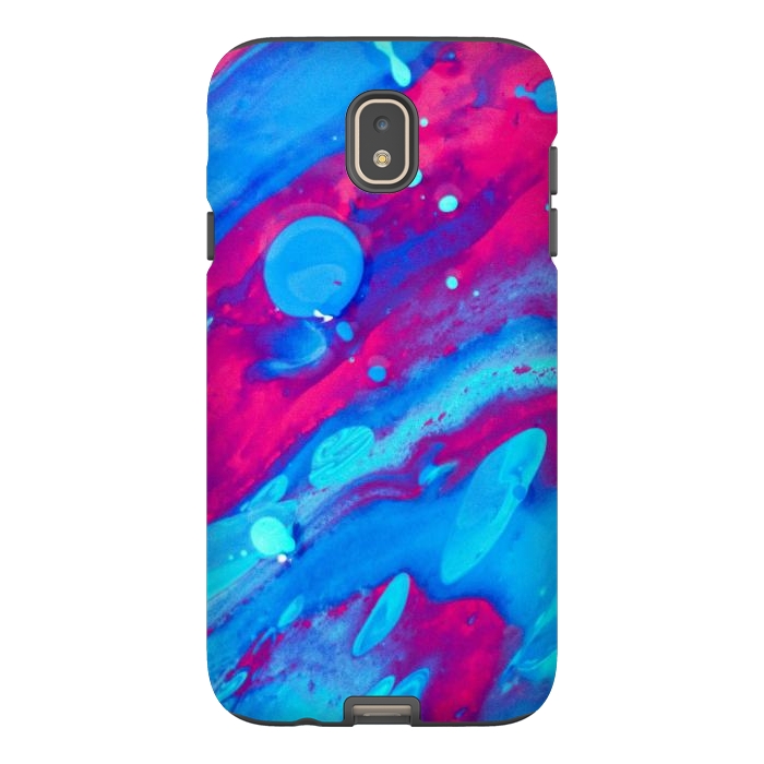 Galaxy J7 StrongFit Pink and blue abstract painting  by Winston
