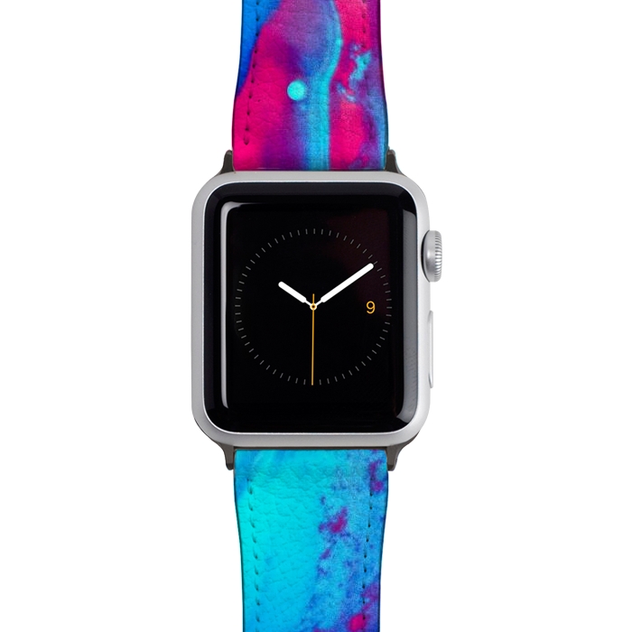 Watch 38mm / 40mm Strap PU leather Pink and blue abstract painting  by Winston