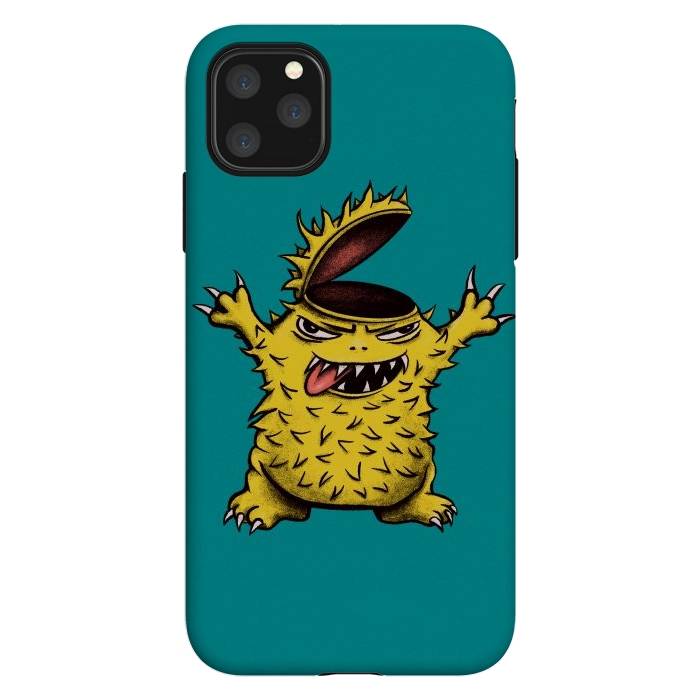 iPhone 11 Pro Max StrongFit Crazy Brainless Chicken Monster Character by Boriana Giormova
