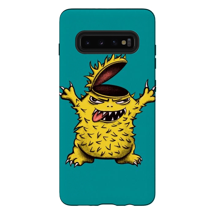 Galaxy S10 plus StrongFit Crazy Brainless Chicken Monster Character by Boriana Giormova