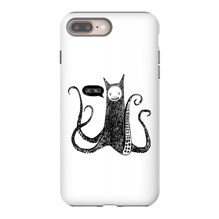 iPhone 7 plus StrongFit Greetings from the kraken cat by Laura Nagel