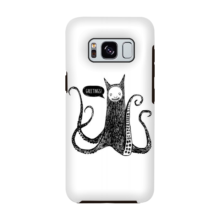 Galaxy S8 StrongFit Greetings from the kraken cat by Laura Nagel