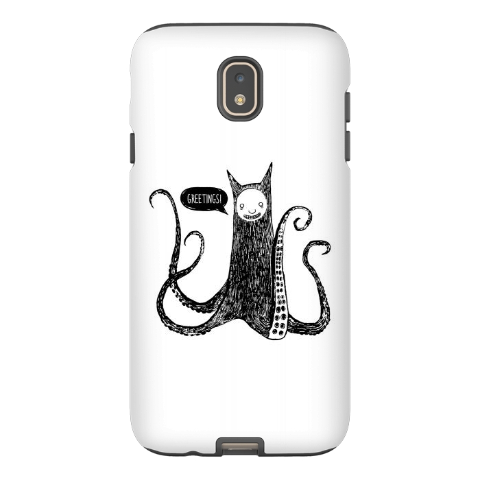 Galaxy J7 StrongFit Greetings from the kraken cat by Laura Nagel