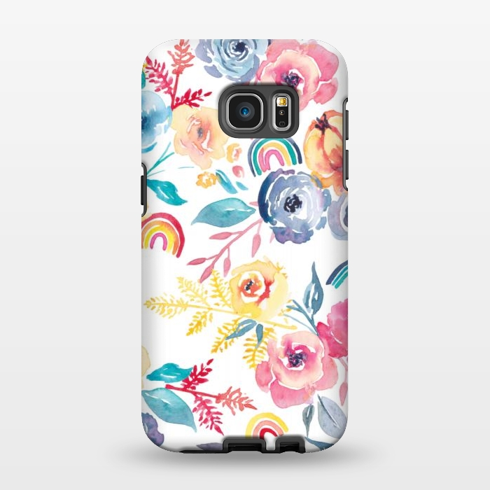 Galaxy S7 EDGE StrongFit Roses and Rainbows by gingerlique