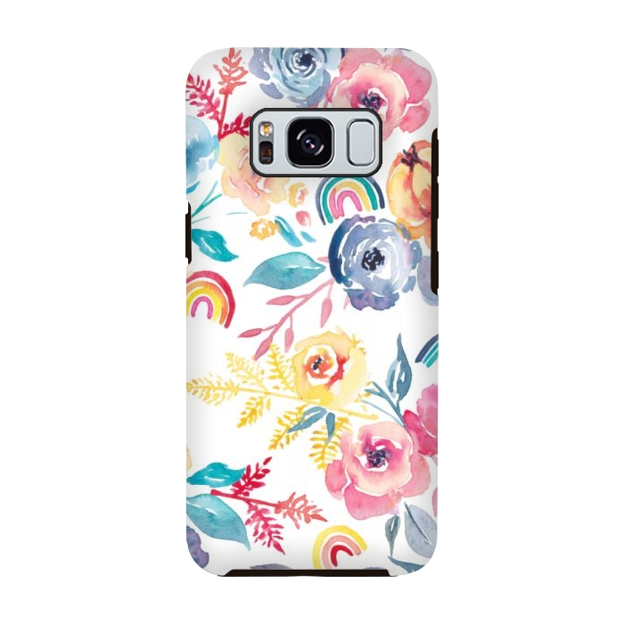 Galaxy S8 StrongFit Roses and Rainbows by gingerlique