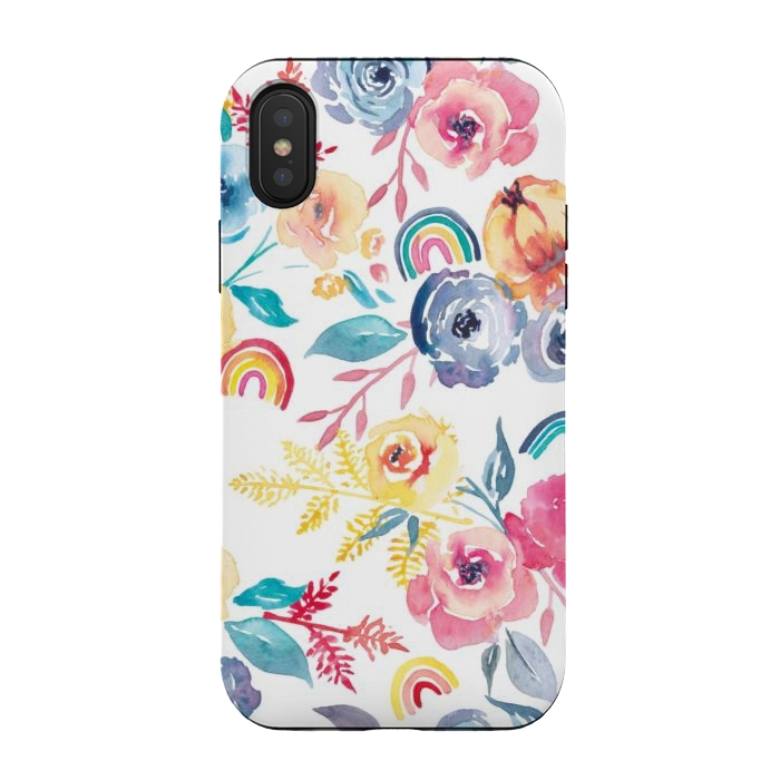 iPhone Xs / X StrongFit Roses and Rainbows by gingerlique