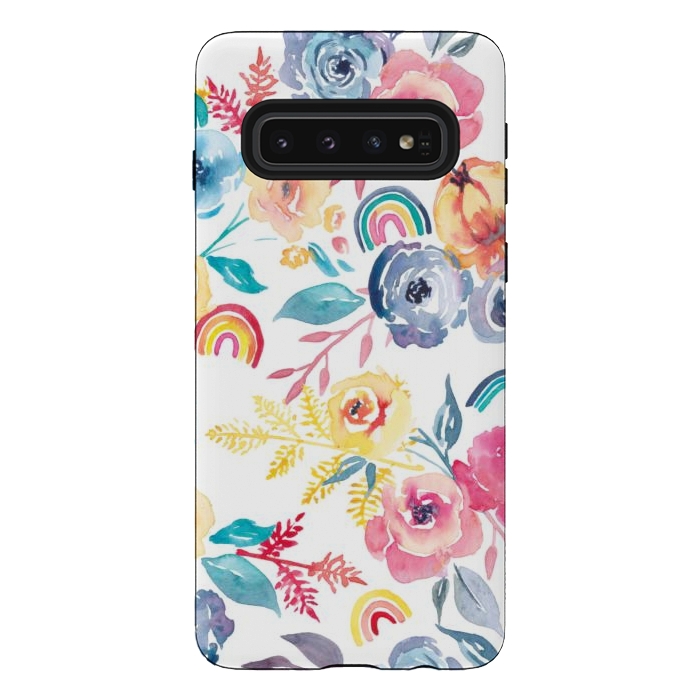 Galaxy S10 StrongFit Roses and Rainbows by gingerlique